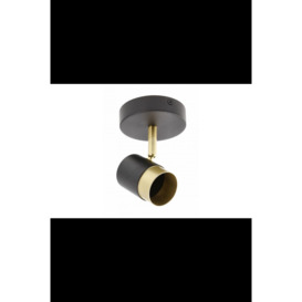 'Orio'  Black and Brushed Gold Single GU10 Adjustable Ceiling Spot Light - thumbnail 2