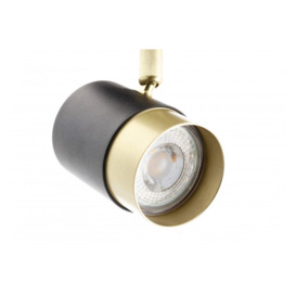 'Orio'  Black and Brushed Gold Single GU10 Adjustable Ceiling Spot Light - thumbnail 3