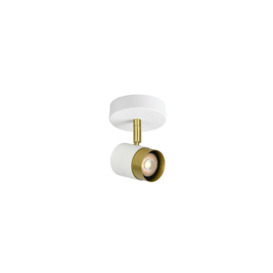 'Orio'  White and Brushed Gold Single GU10 Adjustable Ceiling Spot Light - thumbnail 1