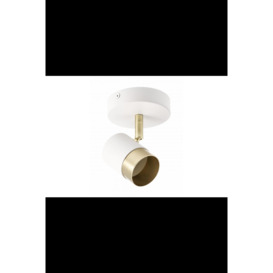 'Orio'  White and Brushed Gold Single GU10 Adjustable Ceiling Spot Light - thumbnail 2