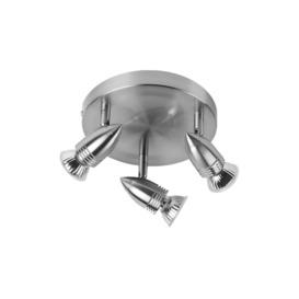Leah Brushed Chrome Triple Round Plate Ceiling Spotlights