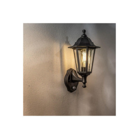 CGC Lighting 'Yasmin' Black Outdoor Traditional Lantern Style Wall Light With Motion Sensor - thumbnail 3