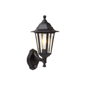 CGC Lighting 'Yasmin' Black Outdoor Traditional Lantern Style Wall Light With Motion Sensor - thumbnail 2
