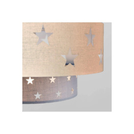 'Starlight' Grey & Cream Star Two Tier Easy Fit Lamp Shade - thumbnail 3