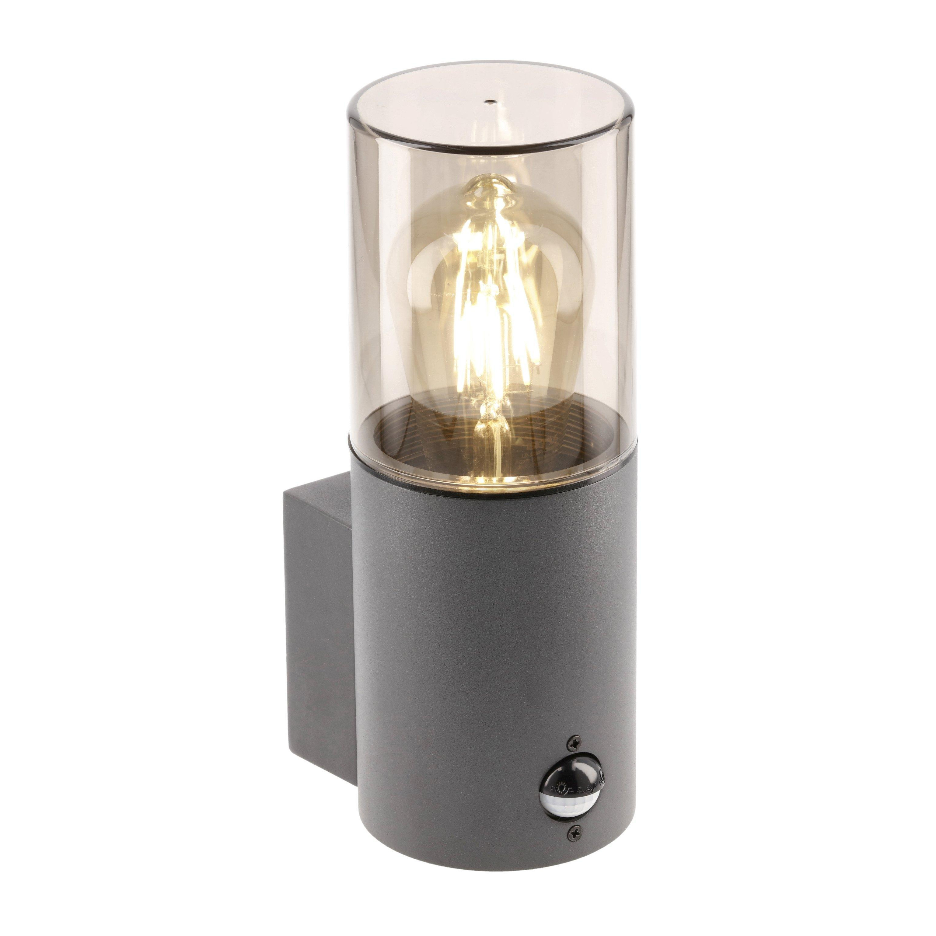 CGC Lighting 'Bluebell' Dark Grey Cylinder Wall Light with PIR Motion Sensor - image 1