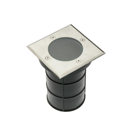 'Bridget' Two Square Large With Bulbs Stainless Steel Inground Or Decking Lights - thumbnail 2