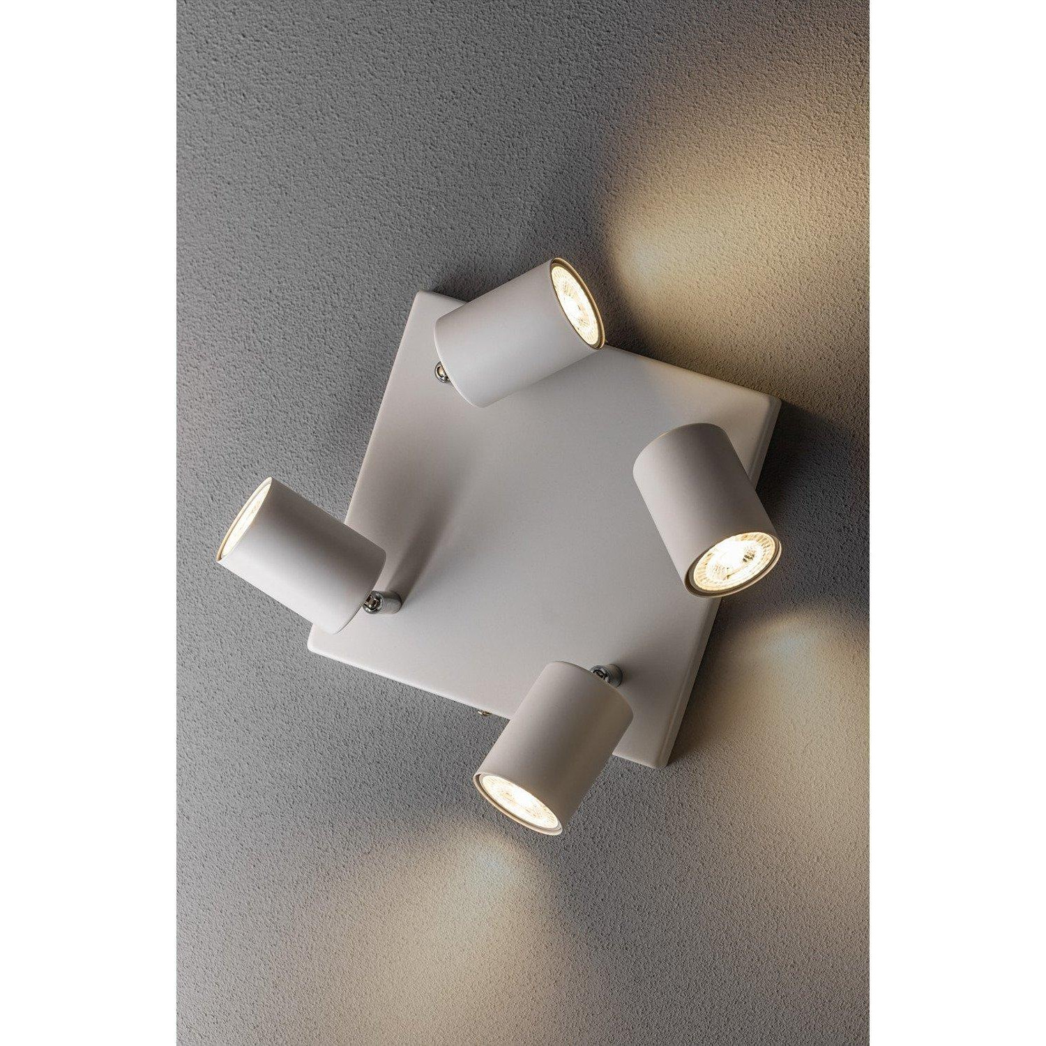 'Jack' Square White Four Head GU10 Ceiling Spot Light - image 1