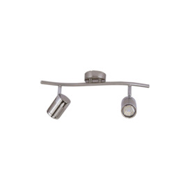 'Honor' Two Head Polished and Satin Chrome Adjustable Wall/Ceiling Bar Spotlight