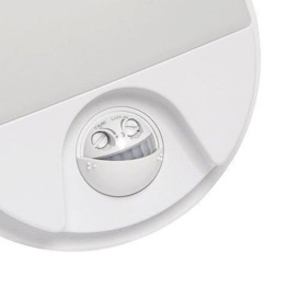 'Leah' White Opal Round Outdoor Bulkhead Wall Light 15W PIR Motion Sensor - thumbnail 3