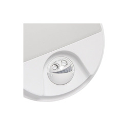 'Leah' White Opal Round Outdoor Bulkhead Wall Light 15W PIR Motion Sensor - thumbnail 2