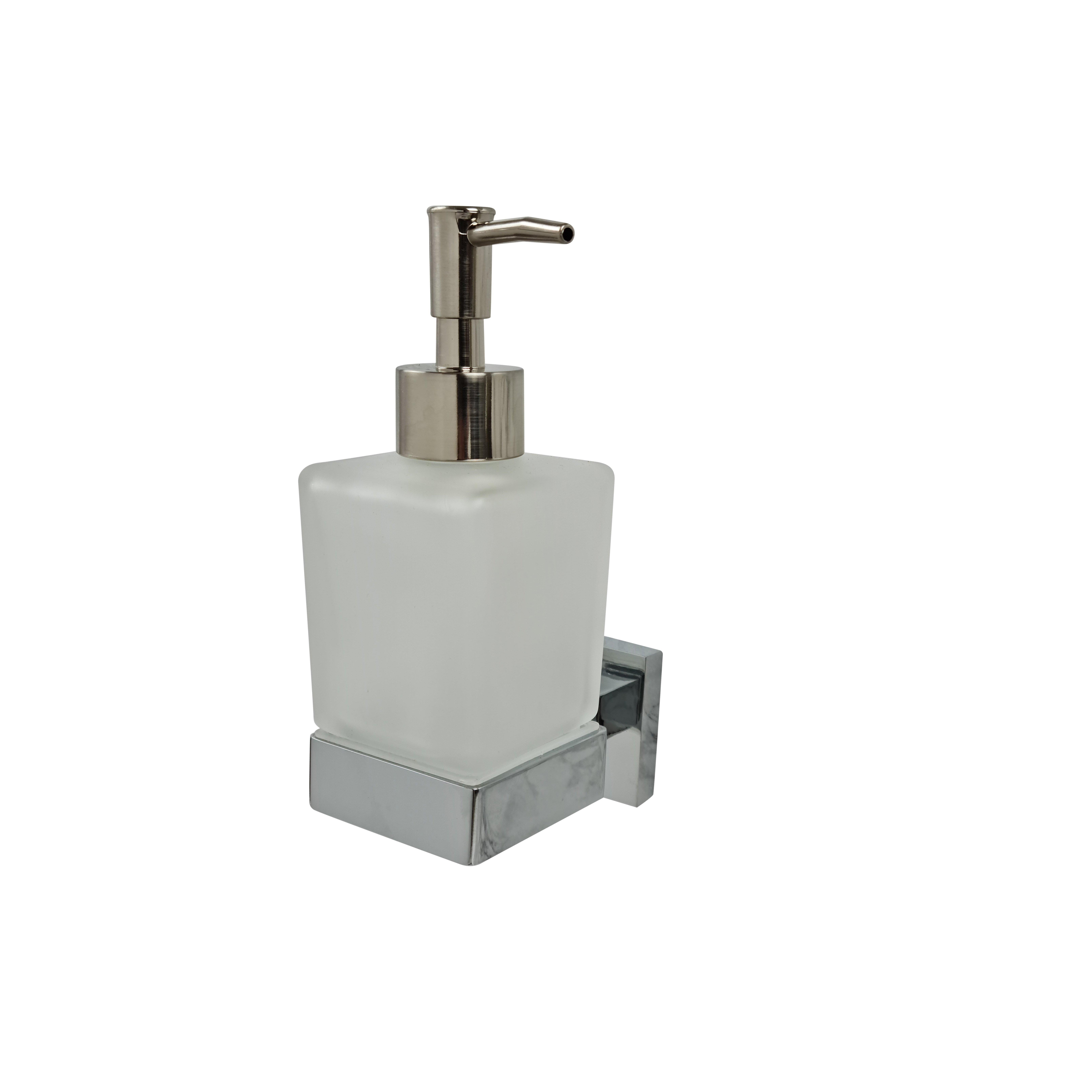 Soap Holder Wall Mounted Square Finish Glass Soap Chrome Accessory - image 1