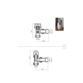 Thermostatic and Manual Control Corner Towel Radiator Valves15mm Pair Chrome - thumbnail 2