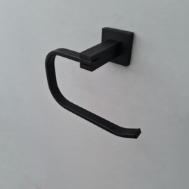Square Black Toilet Roll Holder Bathroom Stylish Black Matt Toilet Roll Holder Accessory - thumbnail 2