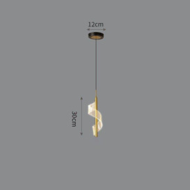 Gold Spiral Shade LED Pendant Lighting Modern Light Luxury Full Copper Hanging Lamp Ceiling Chandelier Fixture for Kitchen Island Hanging Light Fixture - thumbnail 2