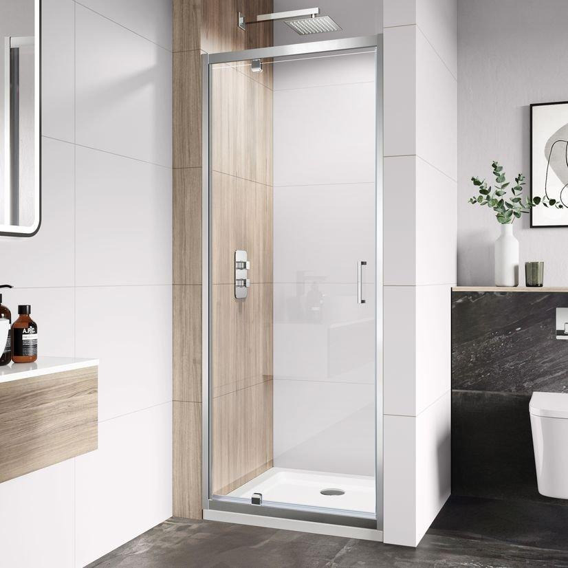 Glass Screen Door Only Shower Enclosure 1850 x 900 mm Chrome Finish Frame - image 1