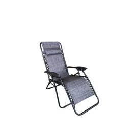 Luxury Zero Gravity Garden Relaxer Chair / Sun Lounger - Grey - thumbnail 1