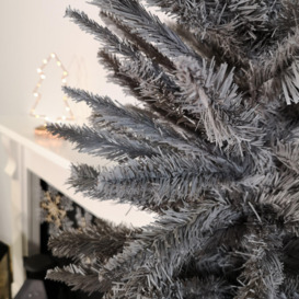 244cm / 8ft Wrapped Pencil Pine Grey Christmas Tree with 460 Tips - thumbnail 2