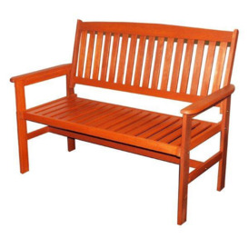 2 Seater 120cm Wide Traditional Hardwood Garden / Patio Bench - thumbnail 2