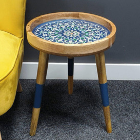 Handmade Side Table Solid Mango Wood Detachable Legs Marrakesh - thumbnail 3