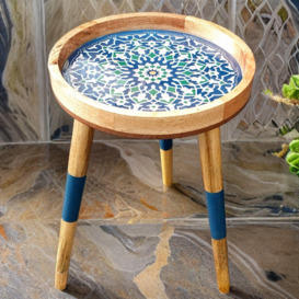 Handmade Side Table Solid Mango Wood Detachable Legs Marrakesh - thumbnail 2