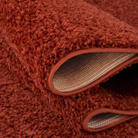 Myshaggy Collection Rugs Solid Design in Terracotta - thumbnail 3