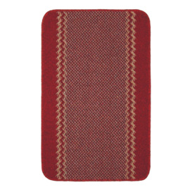 Washable Designer Rugs & Mats Lined Bordered Design in Red - 116R - thumbnail 1