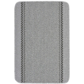 Washable Designer Rugs & Mats Lined Bordered Design in Grey- 116G - thumbnail 1