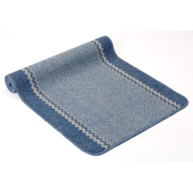 Washable Designer Rugs & Mats Lined Bordered Design in Blue  - 116Blu - thumbnail 2