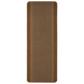 Washable Designer Rugs & Mats Lined Bordered Design in Brown  - 116Br - thumbnail 1