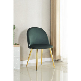 Single 'Lucia Velvet Dining Chairs' Upholstered Dining Room Chairs - thumbnail 3