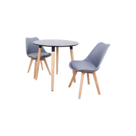 'Round Lorenzo' Dining Set with a Table and Chairs Set of 2