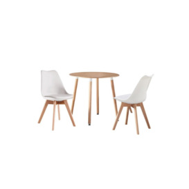 'Round Lorenzo' Dining Set with a Table and Chairs Set of 2 - thumbnail 1