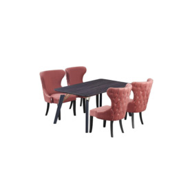 'Mayfair Cosmo' LUX Dining Set a Table and Chairs Set of 4
