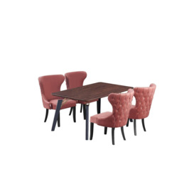 'Mayfair Cosmo' LUX Dining Set a Table and Chairs Set of 4