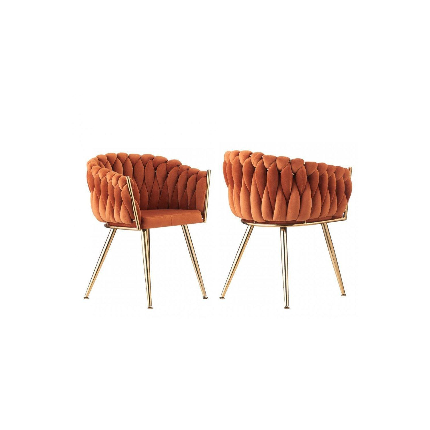 'Roma' Knot Velvet Dining Chair Set of 2 - image 1