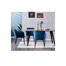 'Verona Rocco' LUX Dining Set with a Table and 4 Velvet Chairs - thumbnail 2