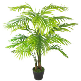 130cm Artificial Areca Palm Tree - Realistic with Gold Metal Planter - thumbnail 3