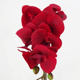 46cm Artificial Orchid Red with Silver Pot - thumbnail 2