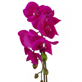 46cm Artificial Orchid Dark Pink / Silver - thumbnail 2