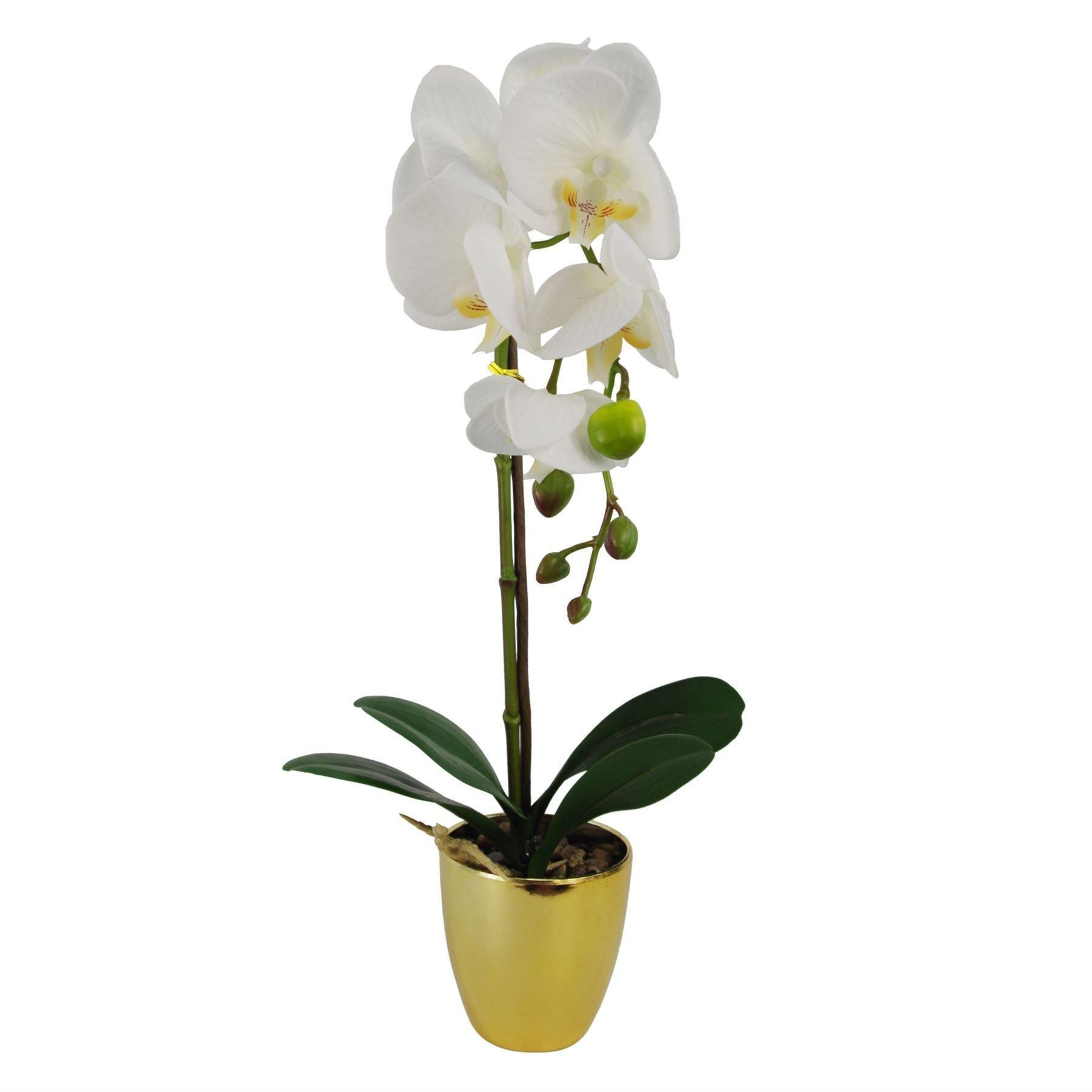 46cm Artificial Orchid Dark White / Silver - image 1