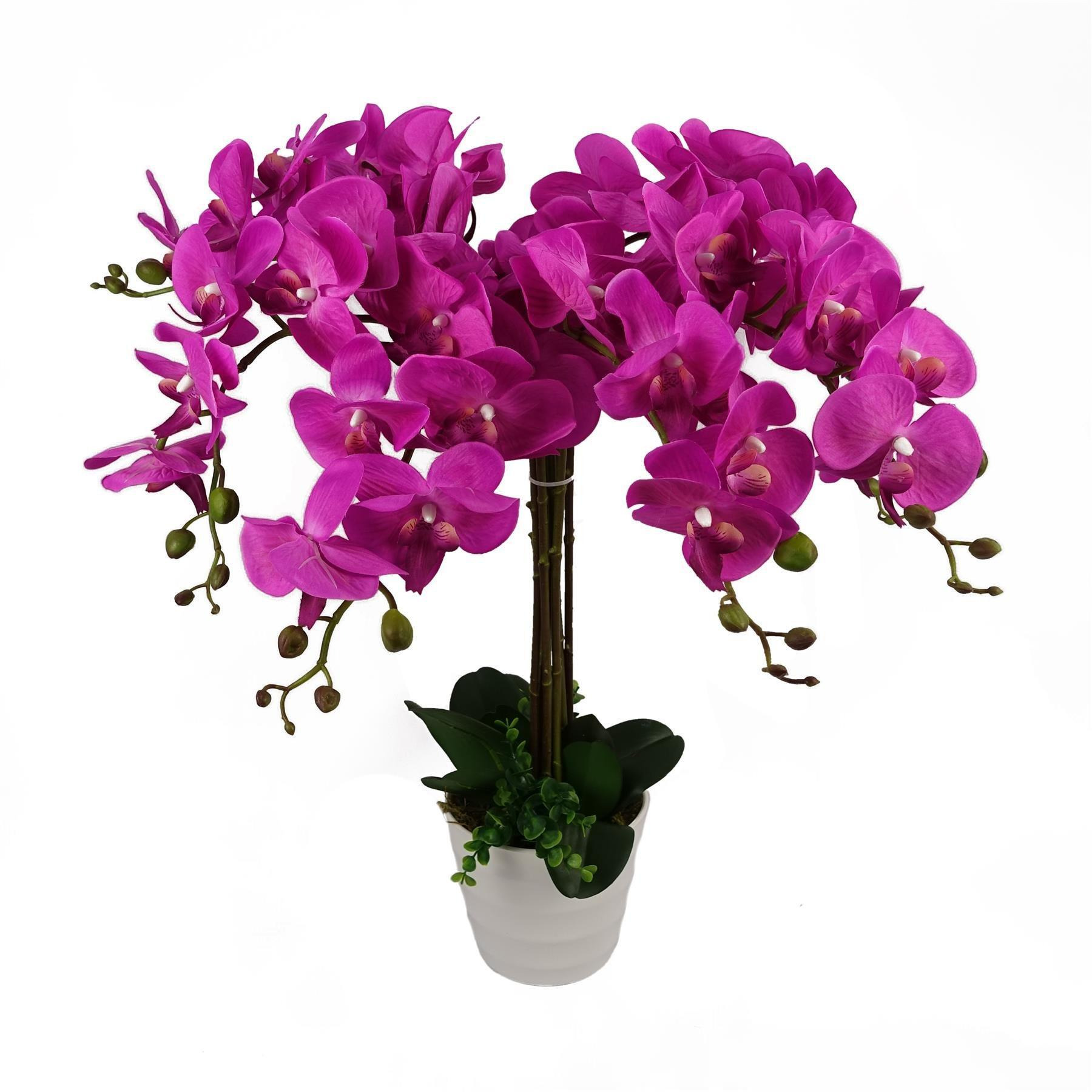 85cm Artificial Deluxe Bush Orchid - Dark Pink - image 1
