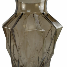 30cm Brown Geometric Glass Vase - thumbnail 3