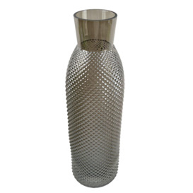 50cm Smoke Grey Diamond Tall Glass Vase - thumbnail 3