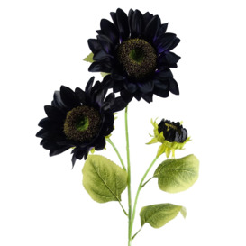 88cm Purple Artificial Sunflower - 3 heads
