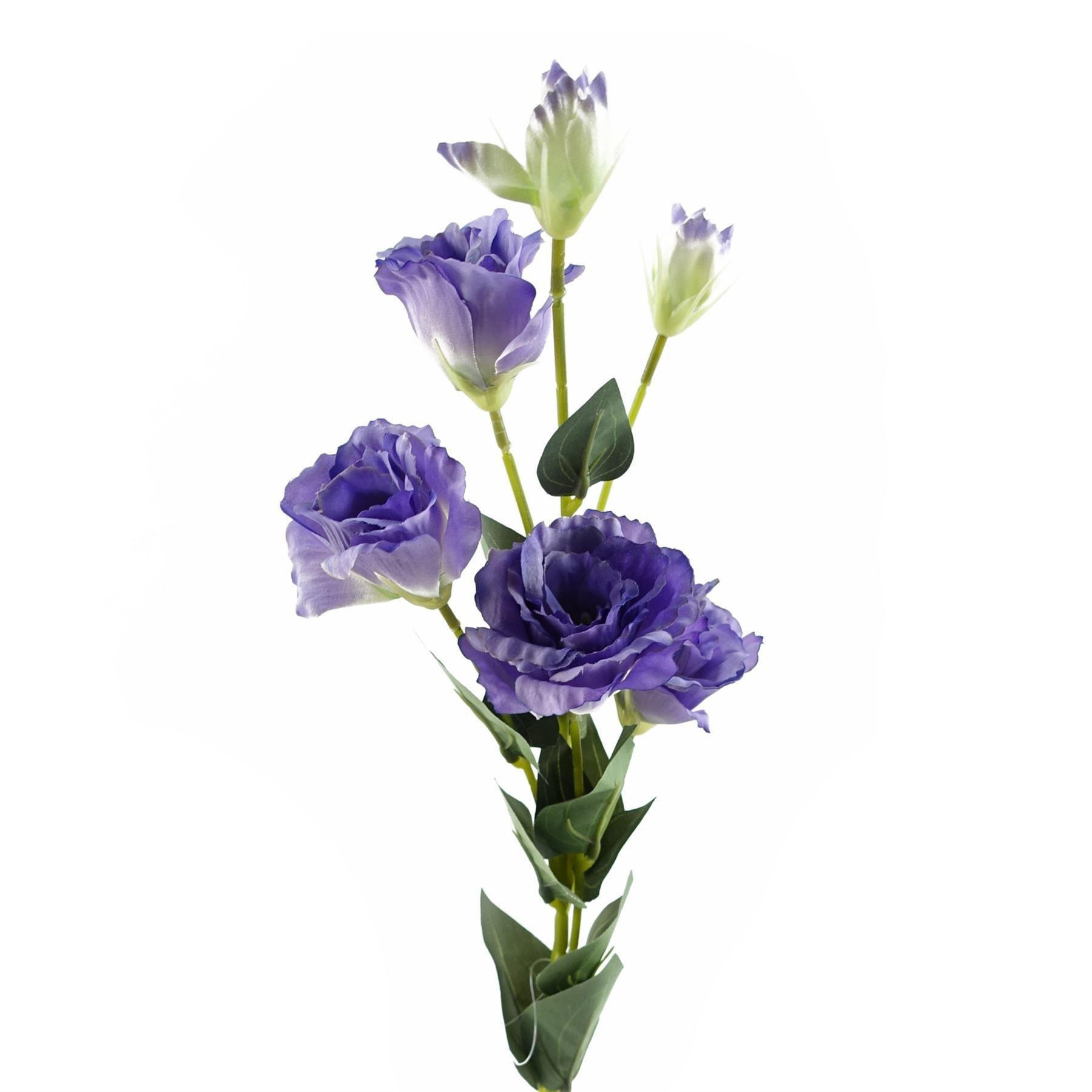 80cm Artificial Purple Wild Rose Stem - 6 Flowers - image 1
