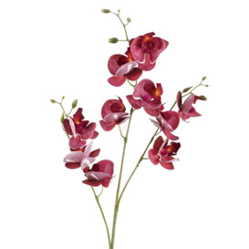 80cm Dark Pink Artificial Mini Orchid Stem - thumbnail 1