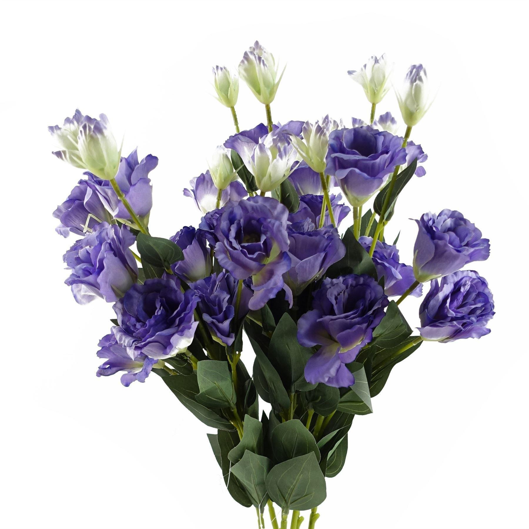 Pack of 6 x 80cm Artificial Purple Wild Rose Stem - 6 Flowers - image 1