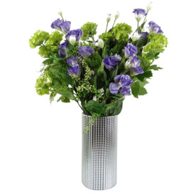 Pack of 6 x 80cm Artificial Purple Wild Rose Stem - 6 Flowers - thumbnail 3