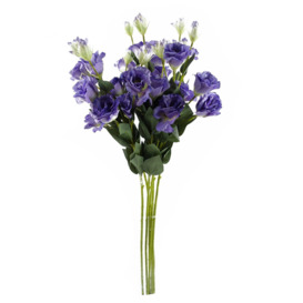 Pack of 6 x 80cm Artificial Purple Wild Rose Stem - 6 Flowers - thumbnail 2