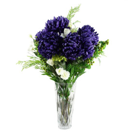 Pack of 6 x 75cm Extra Large Reflex Chrysanthemum - Purple - thumbnail 2